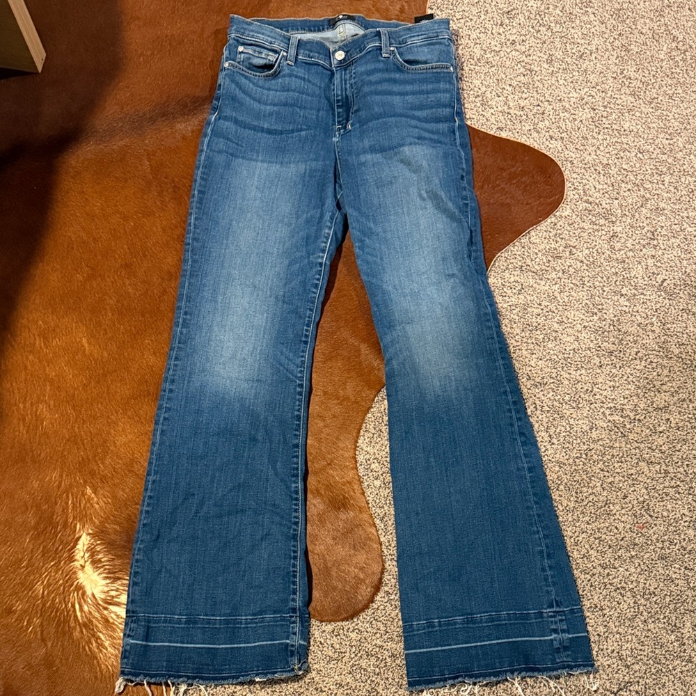 7 For All Mankind Dark Blue Flare Jeans
